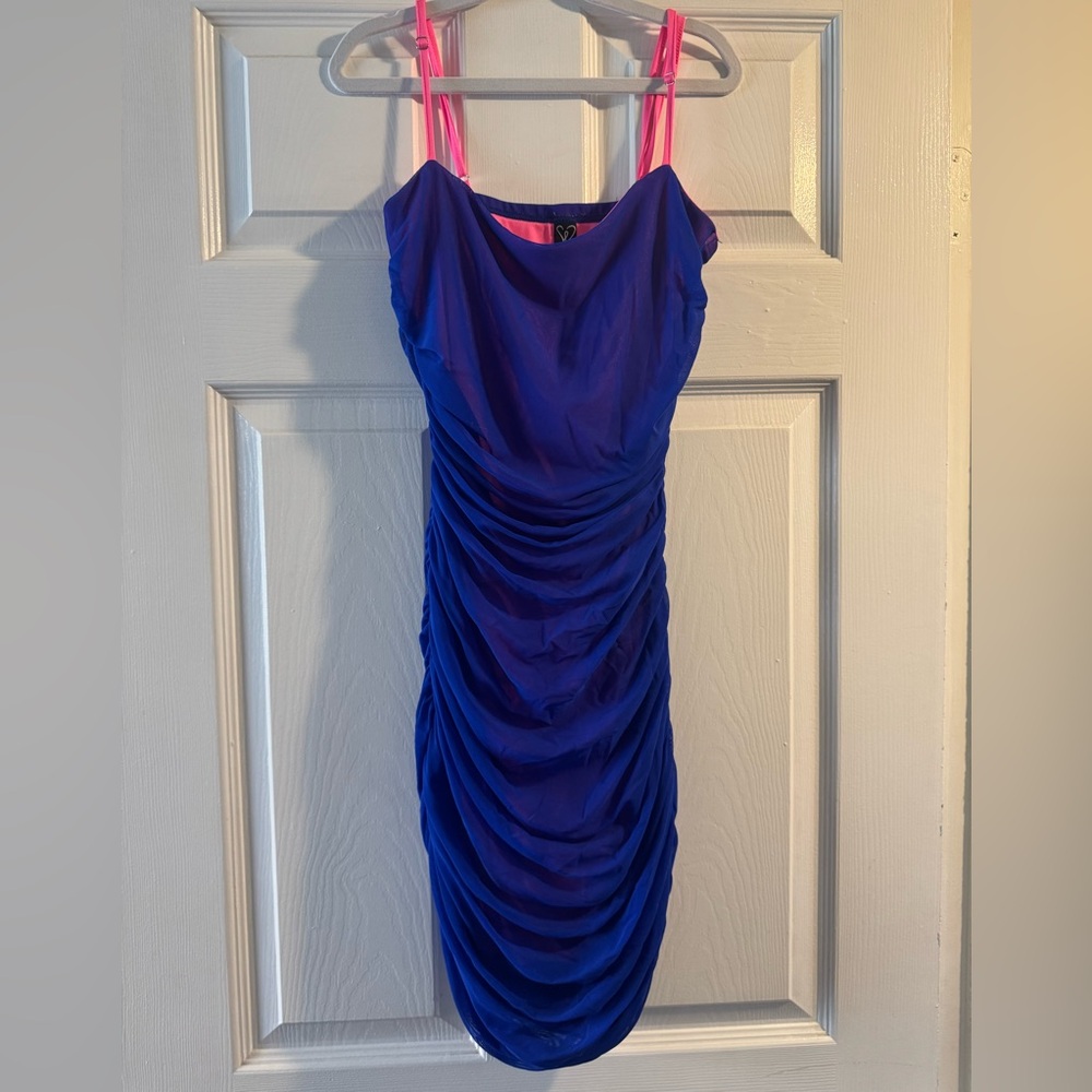 Windsor Royal Blue and Pink Mini Dress